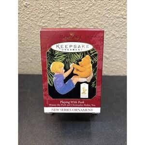 Hallmark Ornament~Playing With Pooh Winnie The Pooh & Christopher Robin-1999~NIB
